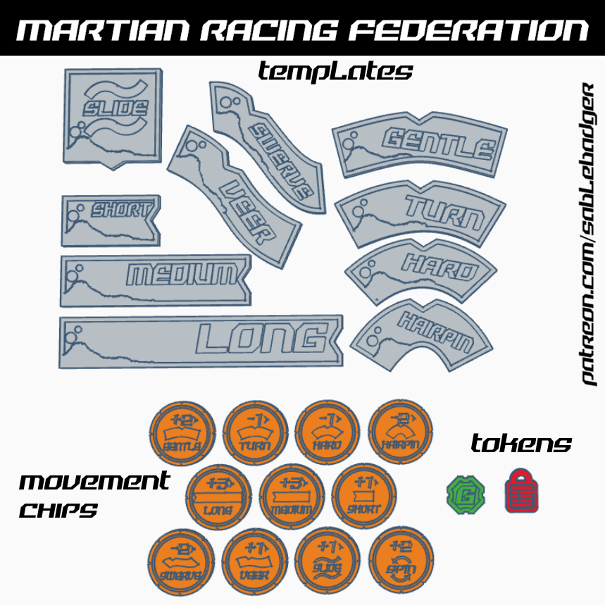 Martian Racing Federation - Templates and Tokens